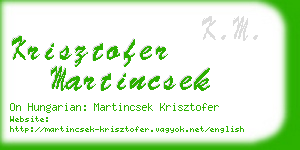 krisztofer martincsek business card